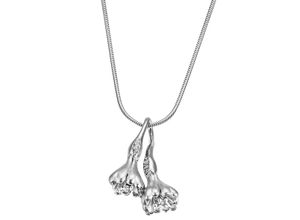 4251691901305 - Anhänger mit Kette 925 - Sterling Silber Zirkonia weiß 45cm Gesandet   Glanz