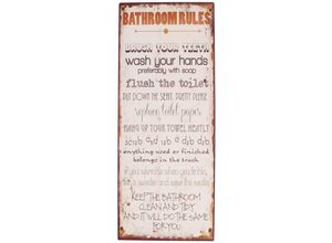 4251699800181 - Buri - Retro Blechschild 20x50cm Metallschild Wandbild Wandtafel Deko Nostalgie Vintage - bathroom rules