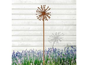 4251699801645 - Buri - Metall-Gartenstecker Allium Rostoptik Blume Blüte Beetstecker Gartendekoration