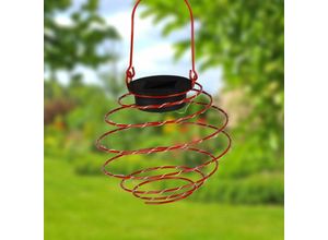 4251699803069 - Buri - led Solar-Spirallaterne 12cm Lampion Spirale Solarlampe Hängelaterne Gartendeko - rot - rot