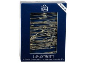 4251699805711 - New Home - Innen-Lichterkette mit Timer 80 LEDs warmweiß Drahtlichterkette silber kupfer