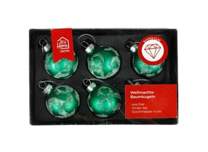 4251699809290 - New Home - Glas-Weihnachtsbaumkugeln grün 6er-Set Christbaumschmuck Weihnachtsdeko 4cm