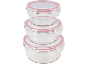 4251699813242 - Buri - Glas-Frischhaltedosen mit Deckel 3er-Set rund Vorratsdose Gefrierdose Lunchbox