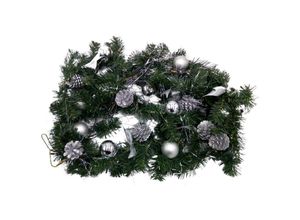 4251699815765 - LED Tannengirlande 270cm Weihnachtsdeko Weihnachtsgirlande Girlande Türgirlande - silber