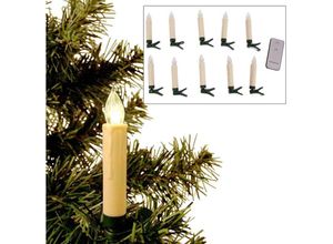 4251699816663 - Buri - led Weihnachtsbaumkerzen 10er-Set Christbaumkerzen kabellos Baumbeleuchtung