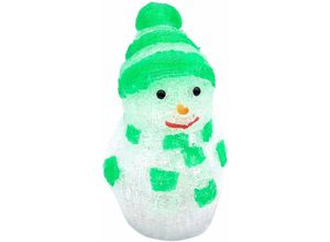 4251699817127 - Buri - LED-Acryl-Schneemann 24x15cm Winterdeko Weihnachtsdeko Weihnachtsfigur Dekofigur - grün