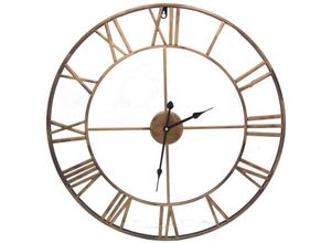 4251699817547 - Buri - Metall-Wanduhr 60cm Bronze Küchenuhr Wohnzimmeruhr Retro Vintage Antik Quartzuhr