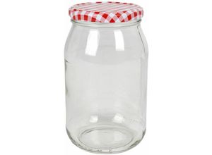 4251699820134 - Buri - Einmachglas 900ml Vorratsglas Einweckglas Konservenglas Schraubdeckel kariert