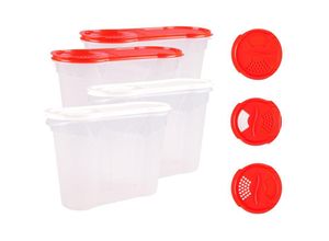 4251699820851 - Rival Schüttdosen 13 24 4 l Cerealienbox Müslidose Cornflakesdose Vorratsdose Aufbewahrungsdosen Vorratsdose Streudosen - rot 13 Liter (2er-Set)