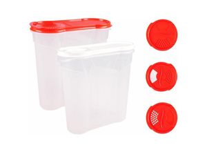 4251699820875 - Rival Schüttdosen 13 24 4 l Cerealienbox Müslidose Cornflakesdose Vorratsdose Aufbewahrungsdosen Vorratsdose Streudosen - rot 4 Liter (1Stück)