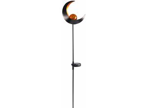 4251699820912 - Buri - Solar Metall-Gartenstecker 95cm led Glaskugel Gartendeko Mond Tropfen Flamme top - Mond