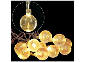 4251699821698 - Buri - led Lichterkette mit Glitzerkugeln Weihnachtsbeleuchtung warmweiß Weihnachten - Warmweiß