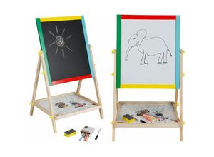 4251699822602 - Buri - Spieltafel doppelseitig Kreidetafel & Whiteboard 40x65x33cm Kindertafel