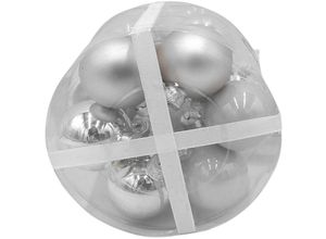 4251699822978 - Buri - Weihnachtsbaumkugeln aus Glas 12er-Set 3cm Christbaumschmuck Weihnachtsdeko top - silber