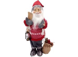 4251699823142 - Buri - Deko-Weihnachtsmann mit Geschenkesack 46cm Glockenmütze Weihnachtsdeko Figur