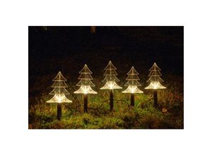 4251699823722 - Buri - Weihnachtliche Gartenstecker-Lichterkette mit 5 LEDs Warmweiß Weihnachtsdeko - Tanne