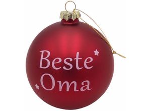 4251699824637 - Glas-Weihnachtsbaumkugeln rot mit Spruch ∅ 10cm Christbaumschmuck Weihnachtsdeko - Buri