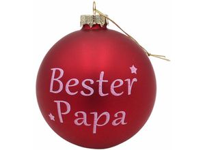 4251699824644 - Glas-Weihnachtsbaumkugeln rot mit Spruch ∅ 10cm Christbaumschmuck Weihnachtsdeko - Buri