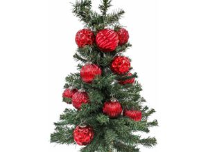 4251699825092 - Buri - Glas-Weihnachtsbaumkugeln rot 12er-Set 8cm Christbaumschmuck Weihnachtsdeko