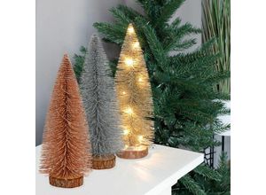 4251699825504 - Deko-Tannenbaum mit Glitzer und 10 LEDs 30cm Warmweiß