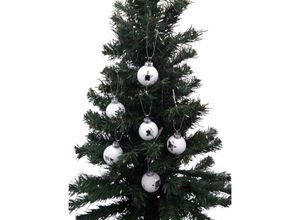 4251699826716 - Buri - Glas-Weihnachtsbaumkugeln 6er-Set Christbaumkugeln Weihnachtsschmuck Dekoration - weiß   Stern