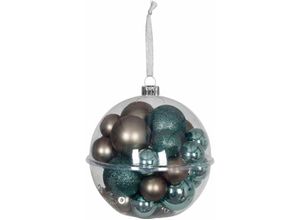 4251699827027 - Buri - Weihnachtsbaumkugeln 4-6cm 30-teiliges Set Baumschmuck Christbaumkugeln grün