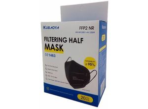 4251699829076 - Buri - 20x FFP2 Mundschutz schwarz Atemschutzmaske Feinstaubmaske CE1463