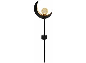 4251699829366 - Buri - Solar Metall-Gartenstecker 585cm led Glaskugel Gartendeko Mond Tropfen Flamme - Mond