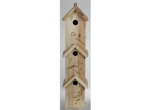 4251699832359 - Buri - 6x 3er Vogelhochhaus 15x60x13cm aus Holz Garten Nistkasten Brut Vögel