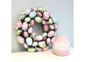 4251699833769 - Buri - Osterkranz mit Eiern d 45cm Türschmuck Ostereier Ostern Pastellfarben Hänger Neu