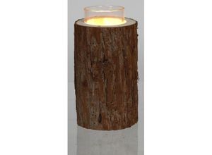 4251699840330 - Buri - 6x Windlicht Baumstamm Kerzenhalter Innendekoration Lampe Beleuchtung Holz Glas