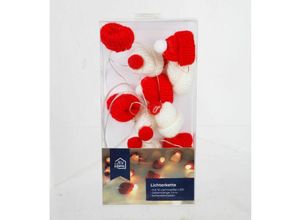 4251699845083 - Buri - 8 Stück Weihnachtliche Lichterkette mit je 10 LEDs rot weiß niedliche Mützen Dekoration