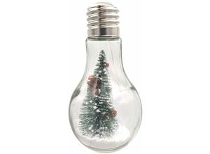 4251699861748 - Deko-Glühbirne Glühlampe mit LED und Deko Tannenbaum Schnee Weihnachten Winter