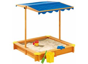 4251699866996 - Buri - Holz-Sandkasten mit verstellbaren Dach 118cm Buddelkiste Sandkiste Sandbox