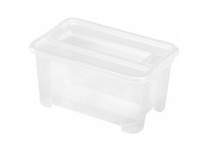 4251699867177 - Buri - 2 x tex Box 45L 28x18x14cm Transparent Deckel Aufbewahrung Spielzeugkisten Klar