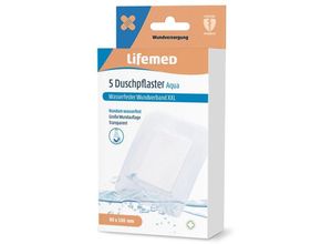 4251699876797 - Buri - 12x Lifemed Duschpflaster Aqua 5er xxl 10cm Wasserfest Schutz Tattoo Transparent