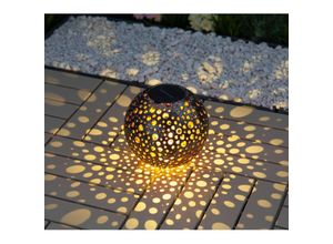 4251699883856 - Solar Kugelleuchte Metalloptik 20cm Gartenleuchte Tischleuchte Gartendeko Gartenlampe Kugellampe Solarkugel Außenleuchte Outdoor