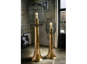 4251707116013 - XXL Windlicht Aluminium goldfarben Ø 33cm 123 cm hoch