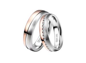 4251729800327 - Trauring Schmuck Geschenk Edelstahl Ehering Partnerring LIEBE Fingerringe Gr 50 mit Zirkonia Edelstahl 6 mm rosegold (edelstahlfarben roségoldfarben kristallweiß) wahlweise mit oder ohne Zirkonia