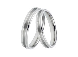 4251729800761 - Trauring Schmuck Geschenk Silber 925 Ehering Partnerring LIEBE Fingerringe Gr 48 001 ct SI = kleine Einschlüsse mit Brillant Silber 925 (Sterlingsilber) 4 mm silberfarben (silberfarben weiß) Trauringe Made in Germany wahlweise mit oder ohne Brillant