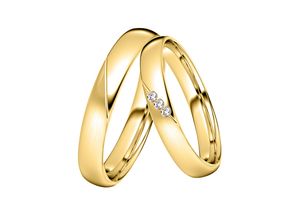 4251729812726 - Trauring Schmuck Geschenk Silber 925 Ehering Partnerring LIEBE Fingerringe Gr 48 mit Zirkonia Silber 925 (Sterlingsilber) 35 mm goldfarben (gelbgoldfarben kristallweiß) wahlweise mit oder ohne Zirkonia