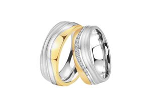 4251729867474 - Trauring Schmuck Geschenk Edelstahl Ehering Partnerring LIEBE Fingerringe Gr 56 mit Zirkonia Edelstahl 7 mm goldfarben (edelstahlfarben gelbgoldfarben kristallweiß) Trauringe wahlweise mit oder ohne Zirkonia