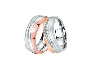 4251729869928 - Trauring Schmuck Geschenk Edelstahl Ehering Partnerring LIEBE Fingerringe Gr 56 mit Zirkonia Edelstahl 7 mm rosegold (edelstahlfarben roségoldfarben kristallweiß) Trauringe wahlweise mit oder ohne Zirkonia