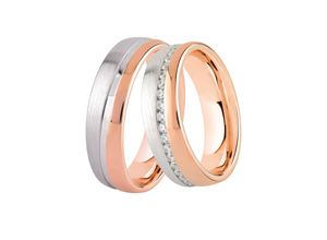 4251729870979 - Trauring Schmuck Geschenk Silber 925 Ehering Partnerring LIEBE Fingerringe Gr 52 mit Zirkonia Silber 925 (Sterlingsilber) 6 mm rosegold (roségoldfarben silberfarben kristallweiß) Trauringe wahlweise mit oder ohne Zirkonia