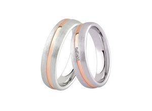 4251729871358 - Trauring Schmuck Geschenk Silber 925 Ehering Partnerring LIEBE Fingerringe Gr 52 mit Zirkonia Silber 925 (Sterlingsilber) 5 mm rosegold (silberfarben roségoldfarben kristallweiß) Trauringe wahlweise mit oder ohne Zirkonia