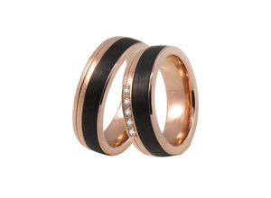 4251729892117 - Trauring Schmuck Geschenk Edelstahl Ehering Partnerring LIEBE Fingerringe Gr 60 ohne Zirkonia Edelstahl-Carbon 65 mm rosegold (roségoldfarben schwarz) Made in Germany wahlweise mit oder ohne Zirkonia