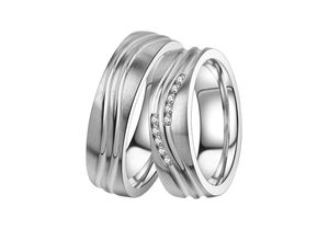 4251729892995 - Trauring Schmuck Geschenk Edelstahl Ehering Partnerring LIEBE Fingerringe Gr 58 mit Zirkonia Edelstahl 6 mm silberfarben (edelstahlfarben kristallweiß) Made in Germany wahlweise mit oder ohne Zirkonia