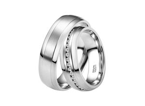 4251729893428 - Trauring Schmuck Geschenk Edelstahl Ehering Partnerring LIEBE Fingerringe Gr 54 mit Zirkonia Edelstahl 6 mm silberfarben (edelstahlfarben kristallweiß) Made in Germany - wahlweise mit oder ohne Zirkonia