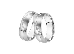 4251729893664 - Trauring Schmuck Geschenk Edelstahl Ehering Partnerring LIEBE Fingerringe Gr 52 mit Zirkonia Edelstahl 6 mm silberfarben (edelstahlfarben kristallweiß) Made in Germany - wahlweise mit oder ohne Zirkonia