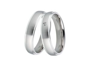 4251729896870 - Trauring Schmuck Geschenk Silber 925 Ehering Partnerring LIEBE Fingerringe Gr 56 002 ct SI = kleine Einschlüsse mit Brillant Silber 925 (Sterlingsilber)-Diamanten 5 mm silberfarben Made in Germany wahlweise mit oder ohne Brillant